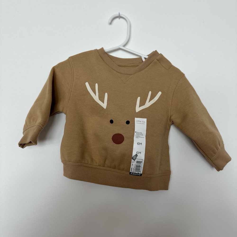 Little Co Baby Reindeer Sweatshirt Size 6m